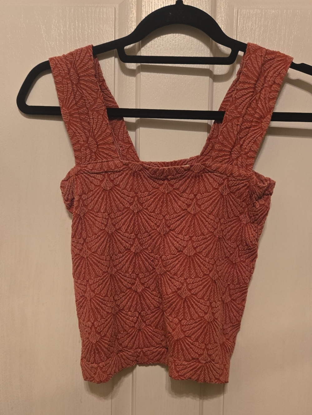 COCO & SHAY Textured Sleeveless Tank Top in Rust S/M